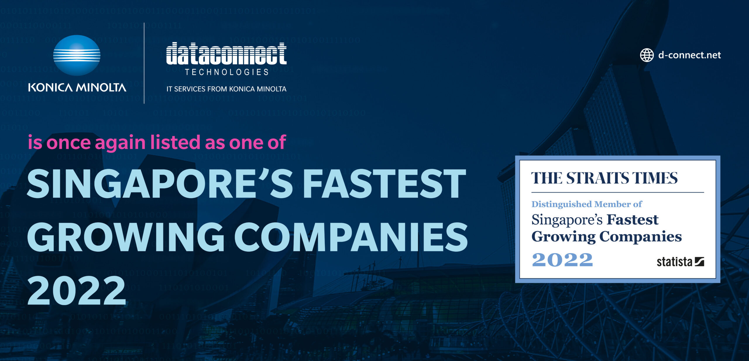 Data Connect Technologies has been recognized for the third time as one of the Fastest Growing SMEs in Singapore 2022